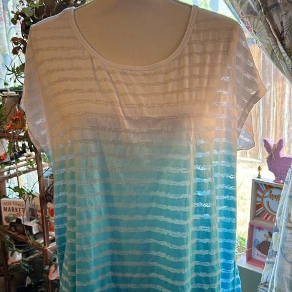 Calvin Klein Performance Women’s Ombré Short Sleeve Pullover T-shirt Top Large - Picture 3 of 13